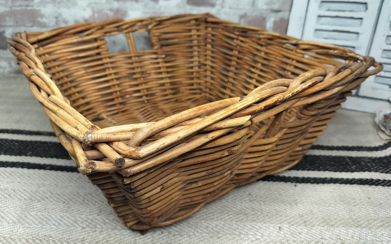 Vintage Square Wicker Basket