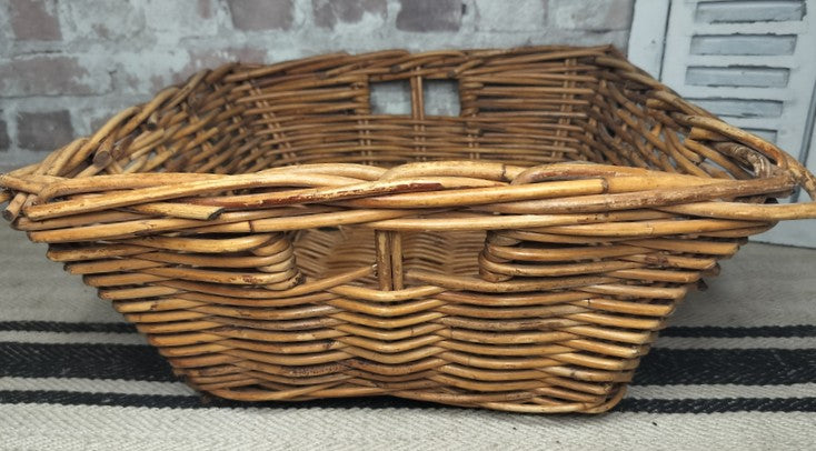 Vintage Square Wicker Basket