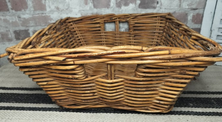 Vintage Square Wicker Basket