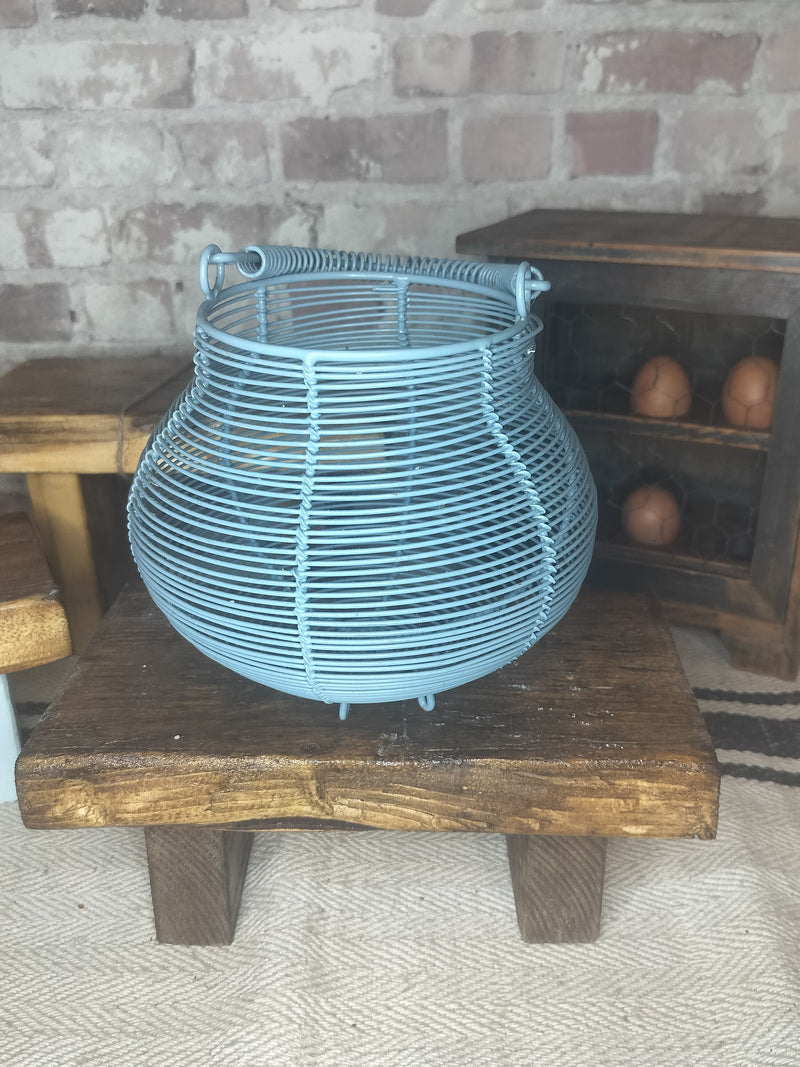 Vintage Blue Egg Basket