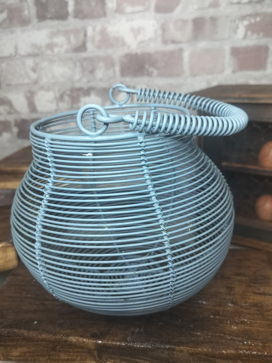 Vintage Blue Egg Basket