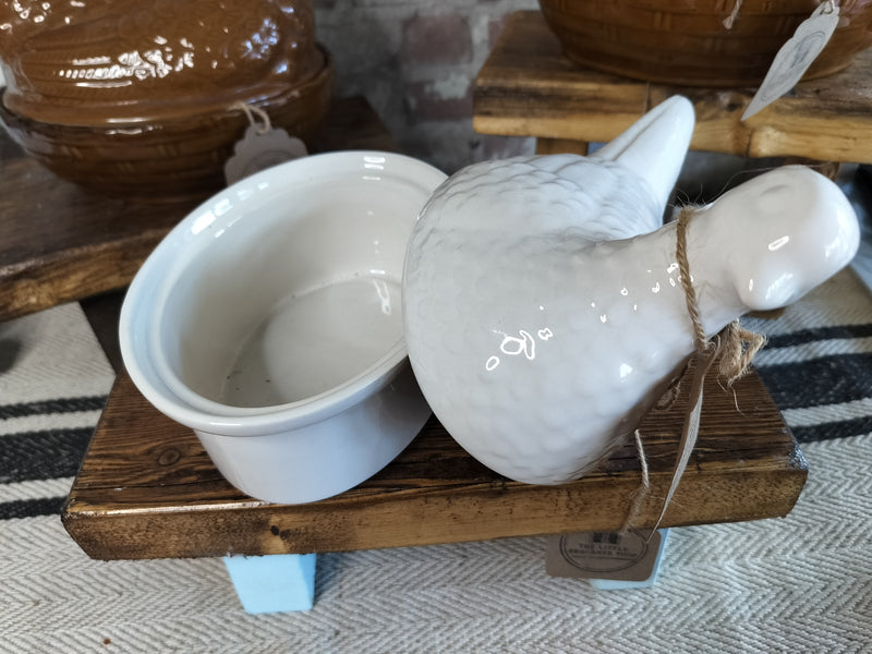 Vintage White Pheasant Terrine Dish