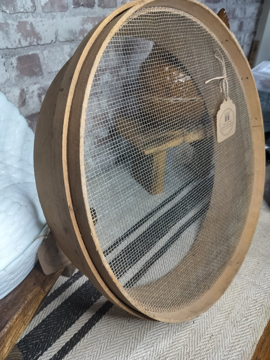 Vintage French Wooden Grain Sieve