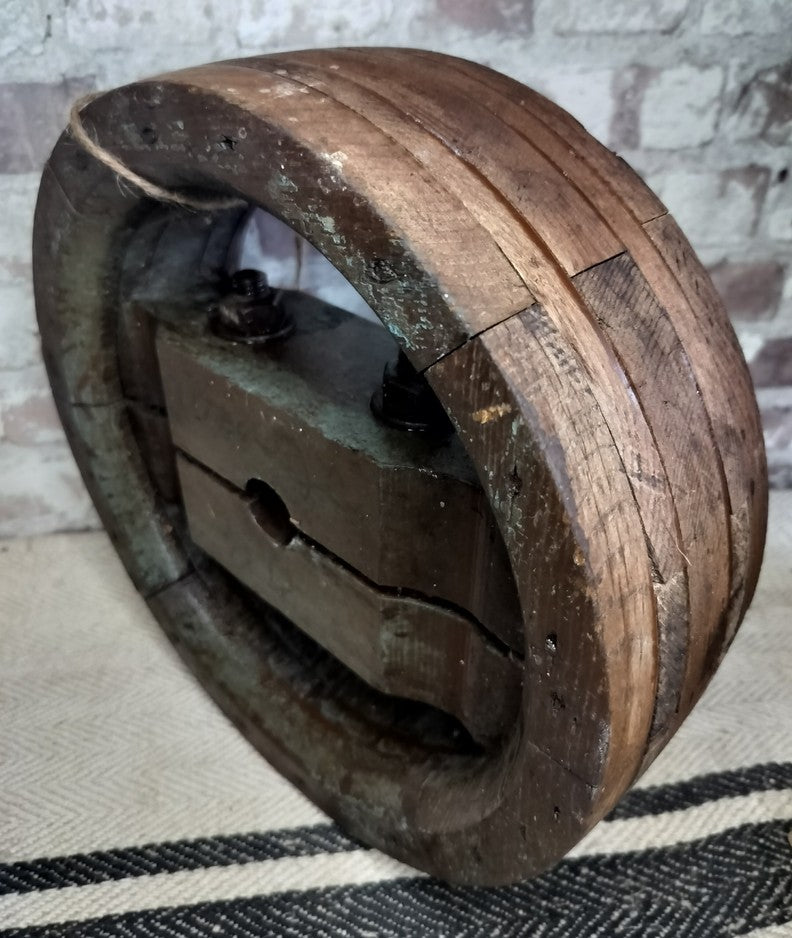 Antique French Pulley Wheel – Rustic Farmhouse Decor