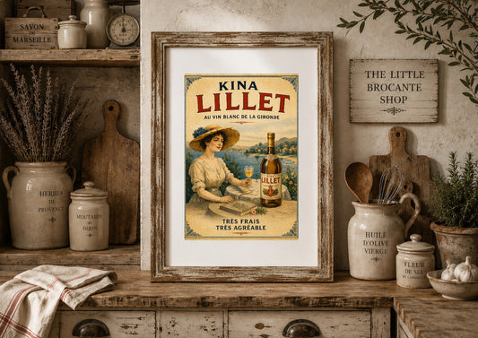 Kina Lillet Vintage French Advertising Print | French Aperitif Wall Art | Bordeaux Wine Poster