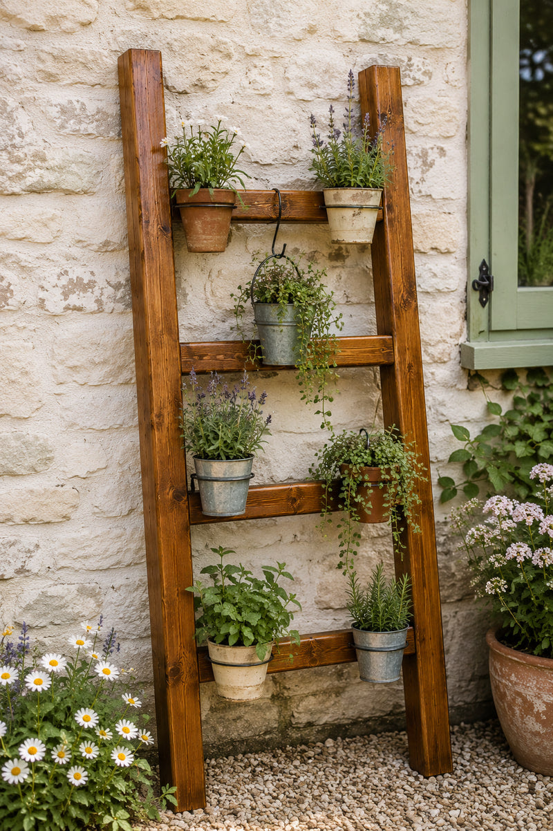 Rustic Wooden Decorative Garden Ladder Trellis
