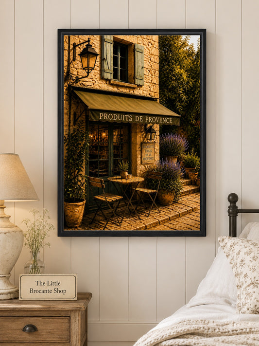 Produits de Provence Art Print | French Village Shop Wall Art | Rustic Provence Café & Delicatessen Decor | Vintage French Country Kitchen Print
