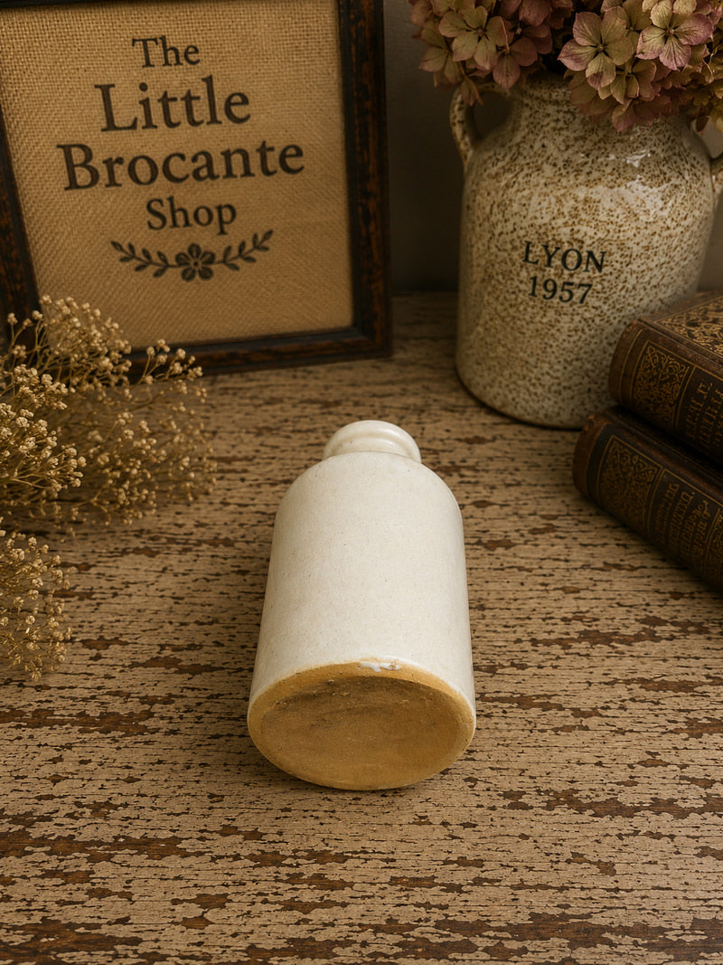 Antique Victorian White Stoneware Ink Bottle