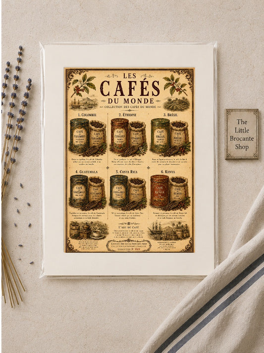 Les Cafés du Monde Vintage Coffee Print | French Coffee Wall Art | Coffee Lover Kitchen Poster, French country wall artwork. – image 2