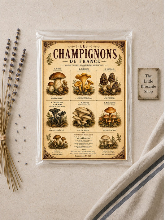 Les Champignons de France | Vintage French Mushroom Collection | Rustic Kitchen Wall Art, French country wall artwork. – image 2