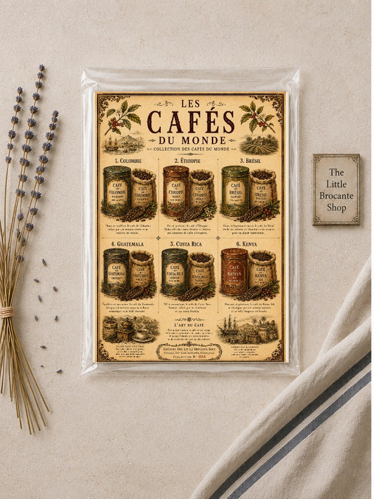 Les Cafés du Monde Vintage Coffee Print | French Coffee Wall Art | Coffee Lover Kitchen Poster, French country wall artwork. – image 2
