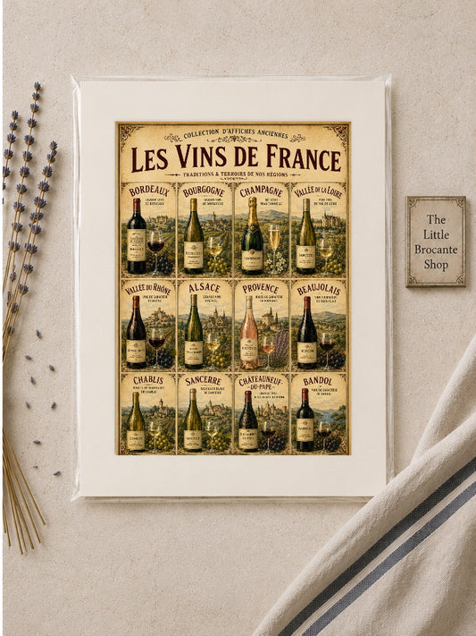 Les Vins de France | Vintage French Wine Regions Collection | French Gastronomy Wall Art, French country wall artwork. – image 2