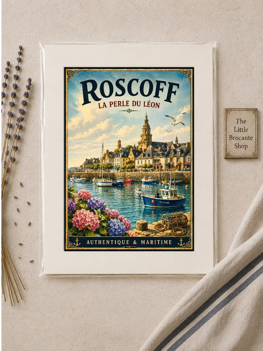 Roscoff – La Perle du Léon | Vintage Brittany Travel Print, Coastal
French Country
Breton
Nautical
Historic European
Vintage Travel
Cottage Style
Rustic Chic
Contemporary Classic
Scandinavian
Heritage Interiors
Timeless European wall artwork.