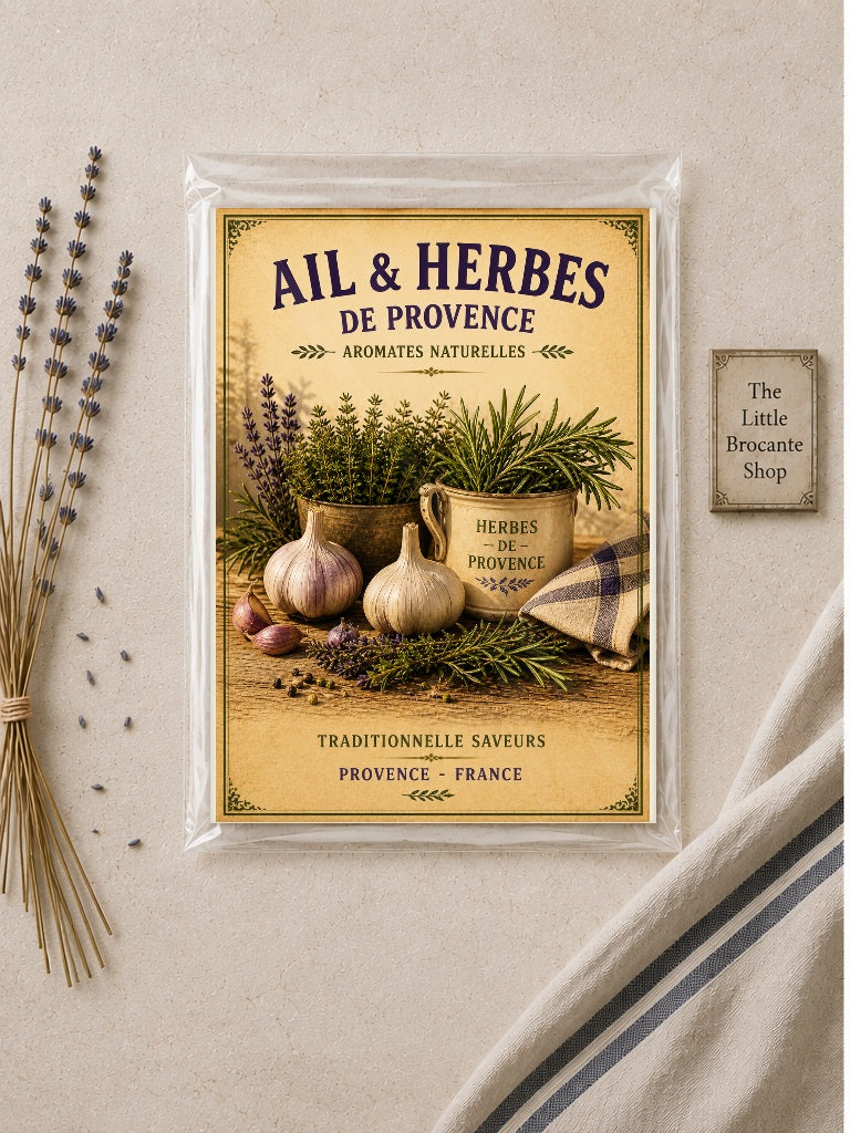 Ail & Herbes de Provence – Vintage French Herb Garden, French Country
Provence
Rustic Farmhouse
Brocante
Cottagecore
Mediterranean
Country Kitchen
Rustic Chic
Vintage European
Traditional
French Provincial
Shabby Chic
Old World
Continental wall artwork.