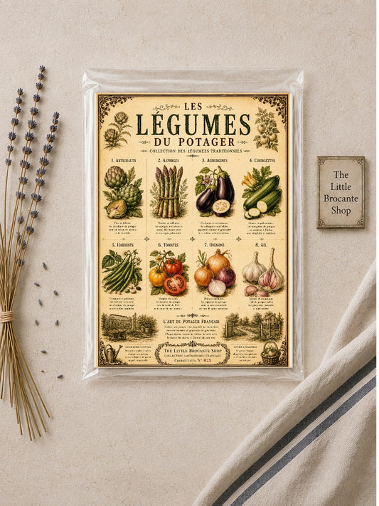 Les Légumes du Potager | Vintage French Vegetable Garden Collection | French Country Kitchen Wall Art Print, French country wall artwork. – image 2