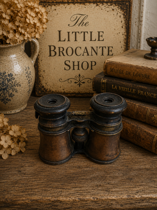 Antique French Brass Field Binoculars – Victorian Opera Glasses with Original Patina photograph 2