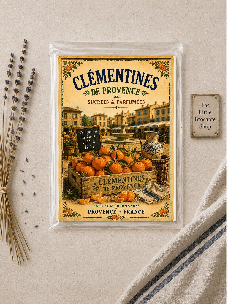 Clémentines de Provence – Vintage French Clementine Market, French Country
Provence
Rustic Farmhouse
Brocante
Cottagecore
Mediterranean
Country Kitchen
Rustic Chic
Vintage European
Traditional
French Provincial
Shabby Chic
Old World
Continental wall artwork.