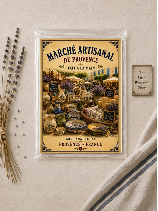 Marché Artisanal de Provence – Vintage French Artisan Market, French Country
Provence
Rustic Farmhouse
Brocante
Cottagecore
Mediterranean
French Provincial
Rustic Chic
Vintage European
Traditional
Shabby Chic
Old World
Continental
Artisan Rustic wall artwork.