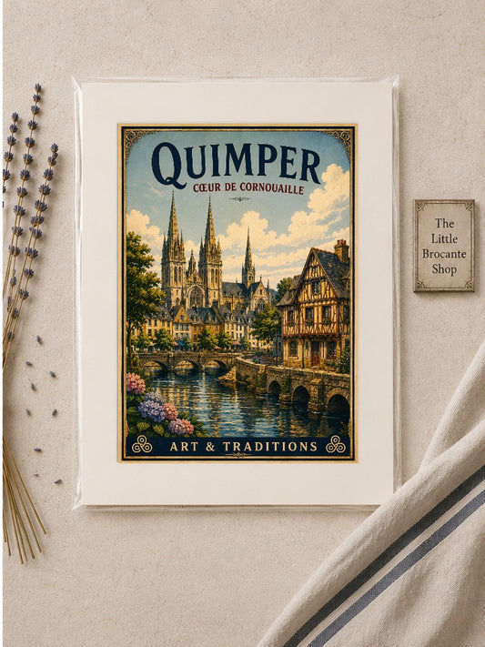Quimper – Cœur de Cornouaille | Vintage Brittany Travel Print, French Country
Breton
Historic European
Traditional
Cottage Style
Vintage Travel
Rustic Chic
Contemporary Classic
Scandinavian
Heritage Interiors
Modern Country
Timeless European wall artwork.