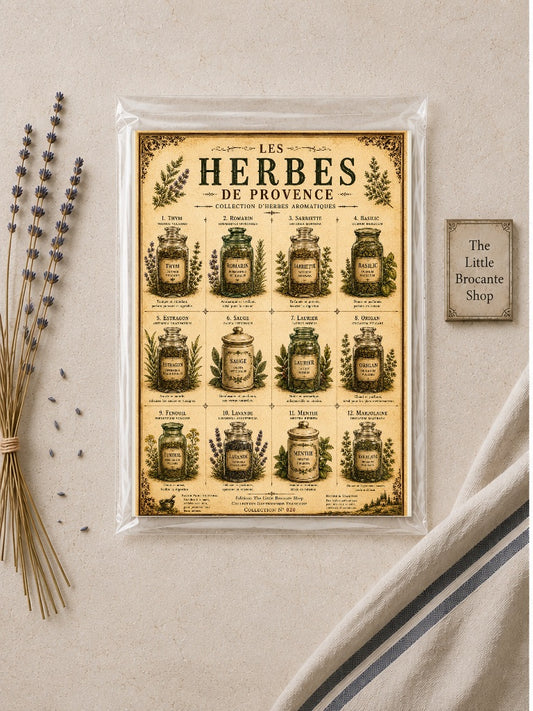 Les Herbes de Provence | Vintage French Herb Collection | Botanical Kitchen Wall Art, French country wall artwork. – image 2