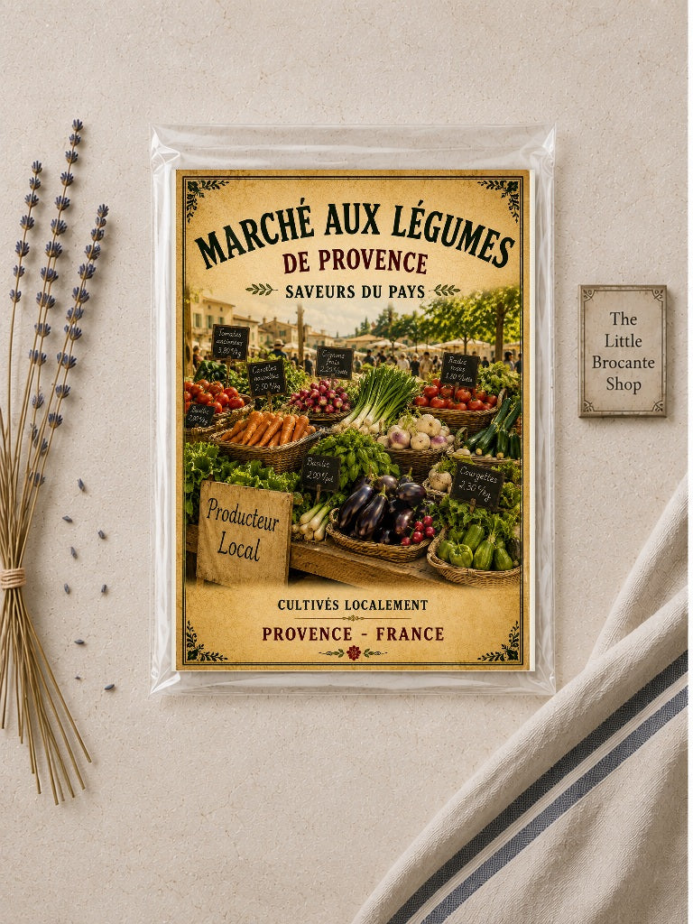 Marché aux Légumes de Provence – Vintage French Vegetable Market, French Country
Provence
Rustic Farmhouse
Brocante
Cottagecore
Mediterranean
Country Kitchen
Rustic Chic
Vintage European
Traditional
French Provincial
Old World
Continental
Farmhouse wall artwork.