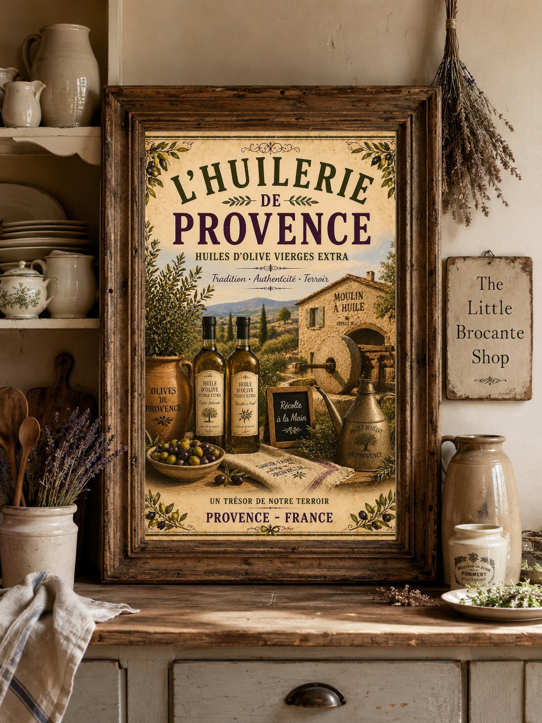 L'Huilerie de Provence – Vintage French Olive Oil Mill, French Country
Provence
Rustic Farmhouse
Brocante
Cottagecore
Mediterranean
Country Kitchen
Rustic Chic
Vintage European
Traditional
French Provincial
Old World
Continental
Mediterranean Farmhouse wall artwork.