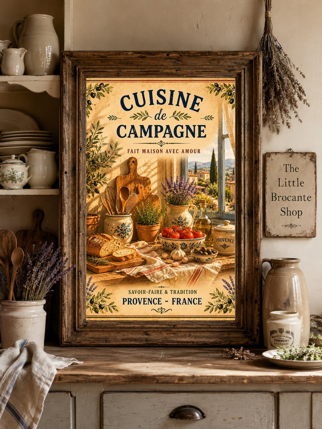 Cuisine de Campagne – Vintage French Country Kitchen, French Country
Provence
Rustic Farmhouse
Brocante
Cottagecore
Mediterranean
Country Kitchen
Rustic Chic
Vintage European
Traditional
French Provincial
Shabby Chic
Old World
Continental wall artwork.