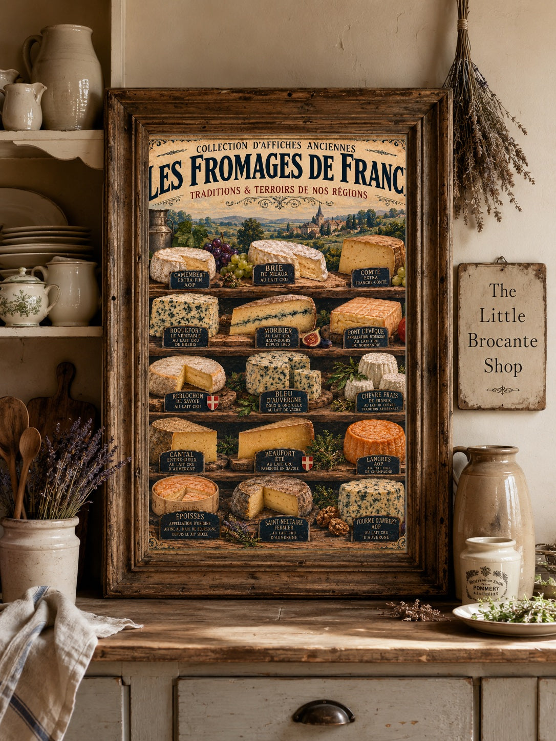 Les Fromages de France | Vintage French Cheese Collection Print, French Country
Rustic Farmhouse
Cottage Kitchen
Provincial French
Vintage Kitchen
Traditional
Country House
European Rustic
Bistro Style
Contemporary Country
Heritage Interiors wall artwork.