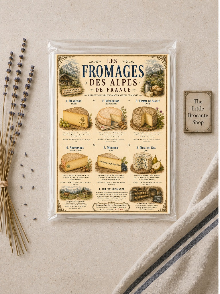French Alpine Cheese Print (unframed) | Les Fromages des Alpes | French Kitchen Wall Art