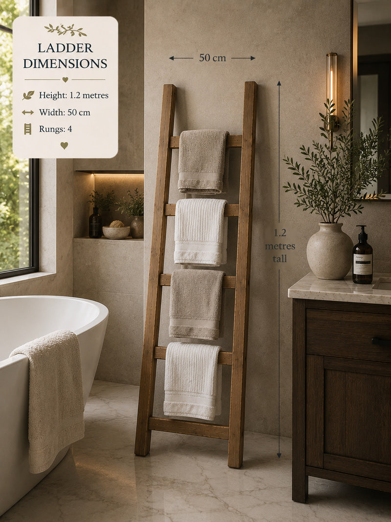 Rustic Wooden Towel or Blanket Ladder 1.2 metres (4ft) tall