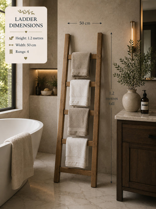Rustic Wooden Towel or Blanket Ladder 1.2 metres (4ft) tall