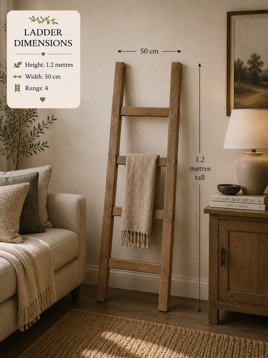 Rustic Wooden Towel or Blanket Ladder 1.2 metres (4ft) tall