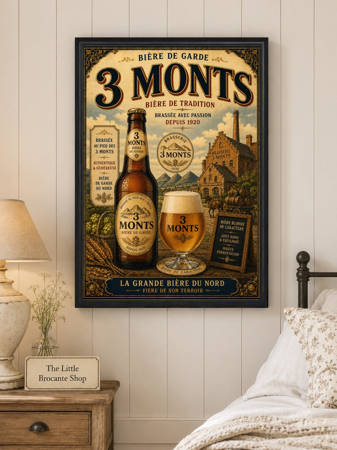 3 Monts Vintage Beer Poster – French Bière de Garde Wall Art