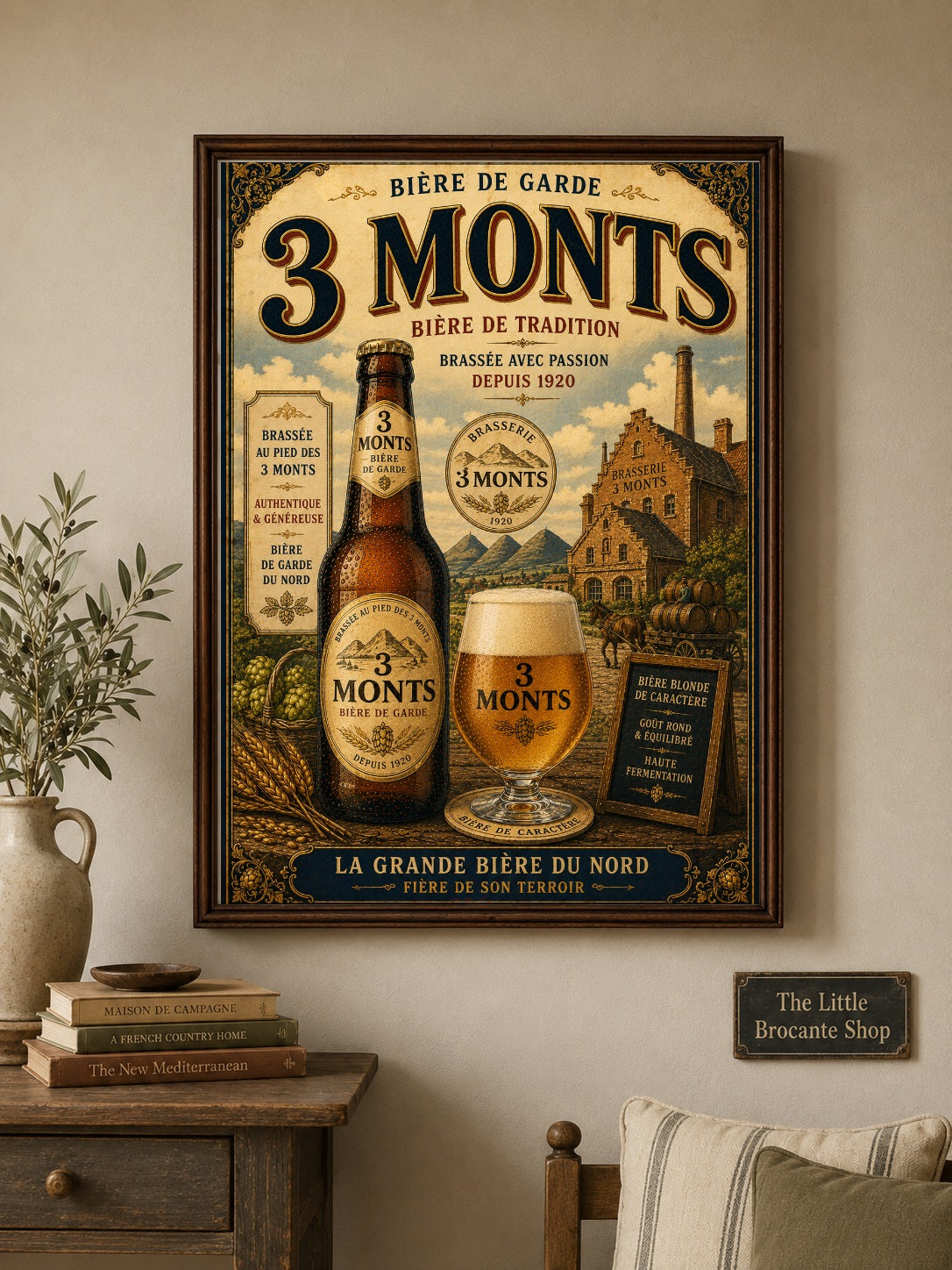 3 Monts Vintage Beer Poster – French Bière de Garde Wall Art