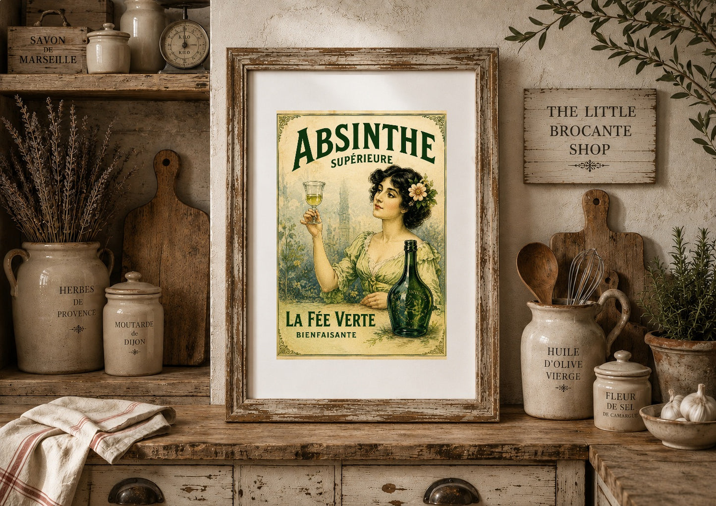 Absinthe Supérieure "La Fée Verte" Vintage French Print | Belle Époque Wall Art Print | Available in A4, A3, A2, 50x70cm & A1