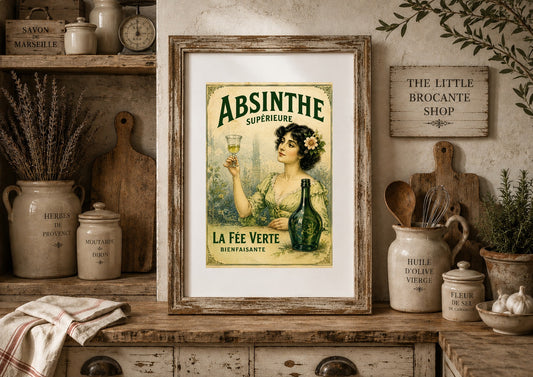 Absinthe Supérieure "La Fée Verte" Vintage French Print | Belle Époque Wall Art Print | Available in A4, A3, A2, 50x70cm & A1