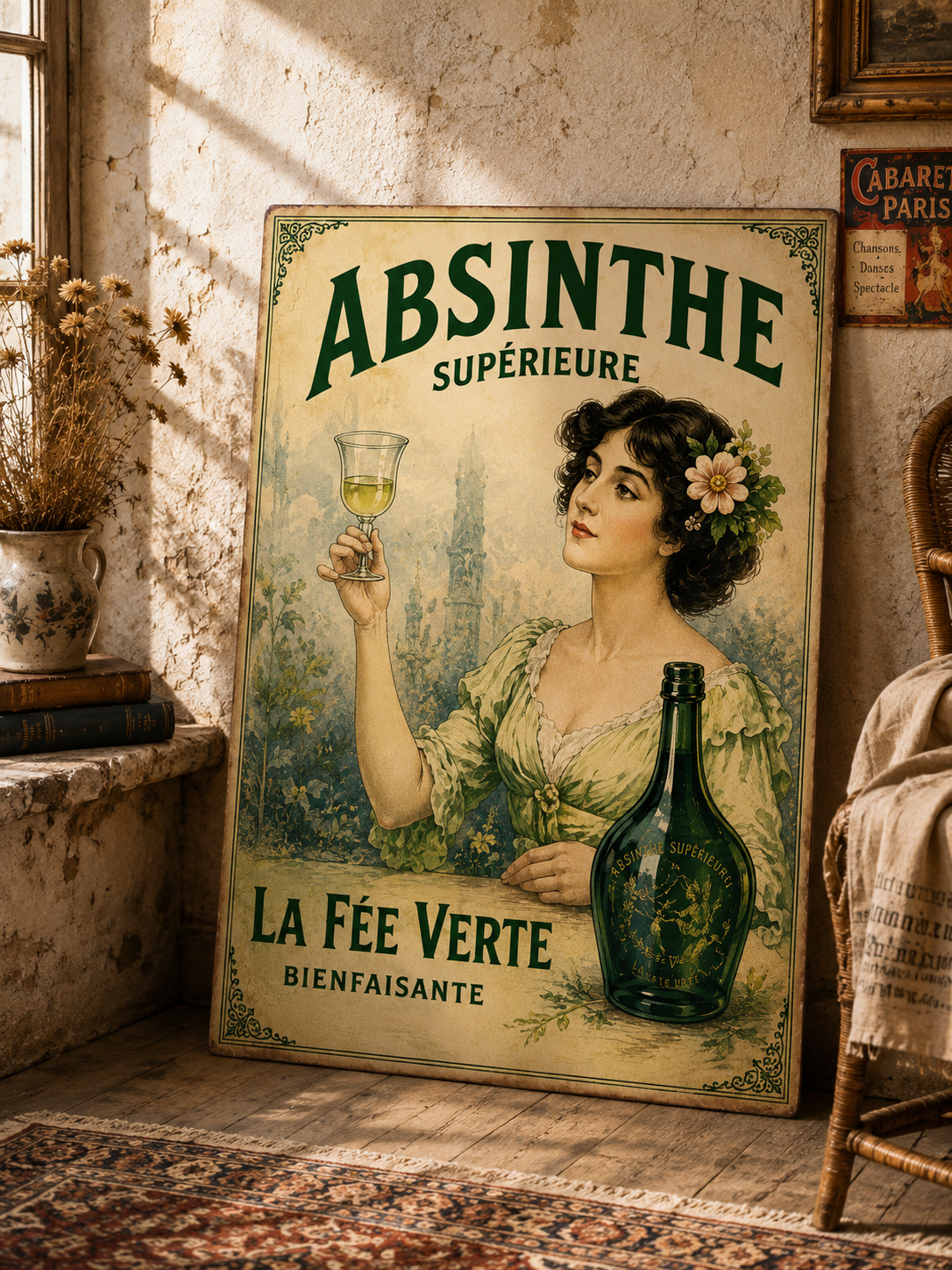 Absinthe Supérieure "La Fée Verte" Vintage French Print | Belle Époque Wall Art Print | Available in A4, A3, A2, 50x70cm & A1