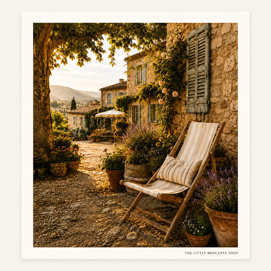 Après-Midi Paisible Wooden Framed Print | French Provence Wall Art | Rustic French Country Landscape | A5, A4, A3, A2 & A1