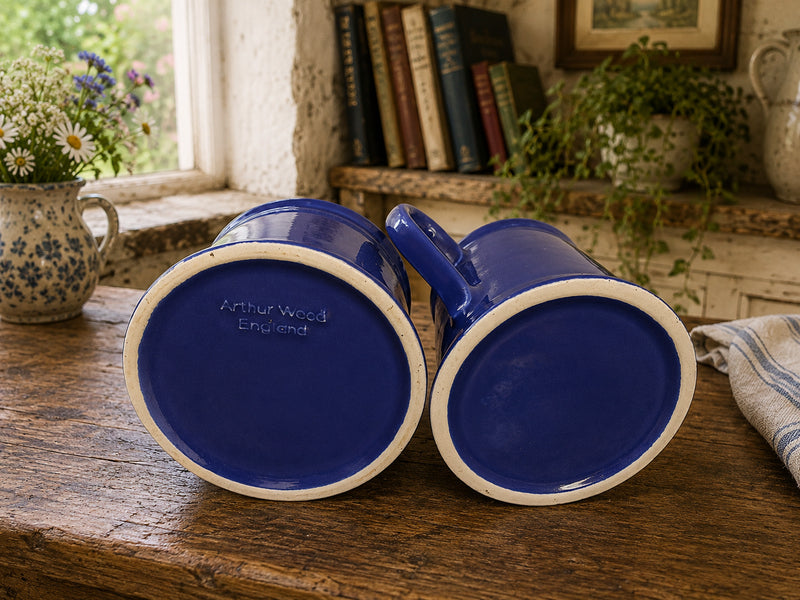 Vintage Arthur Wood Cobalt Blue Cream Jug & Sugar Bowl Set | English Pottery | Made in England