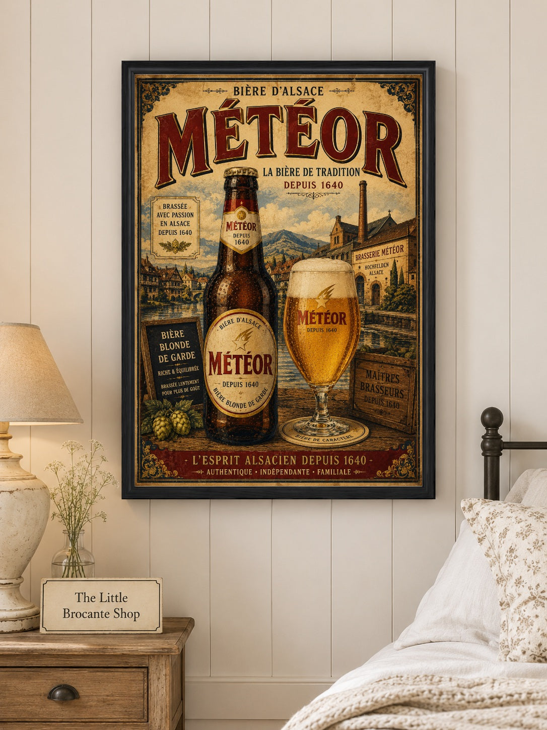 Météor Bière d'Alsace Vintage French Beer Poster | French Brewery Wall Art Print | Available in A4, A3, A2, 50x70cm & A1