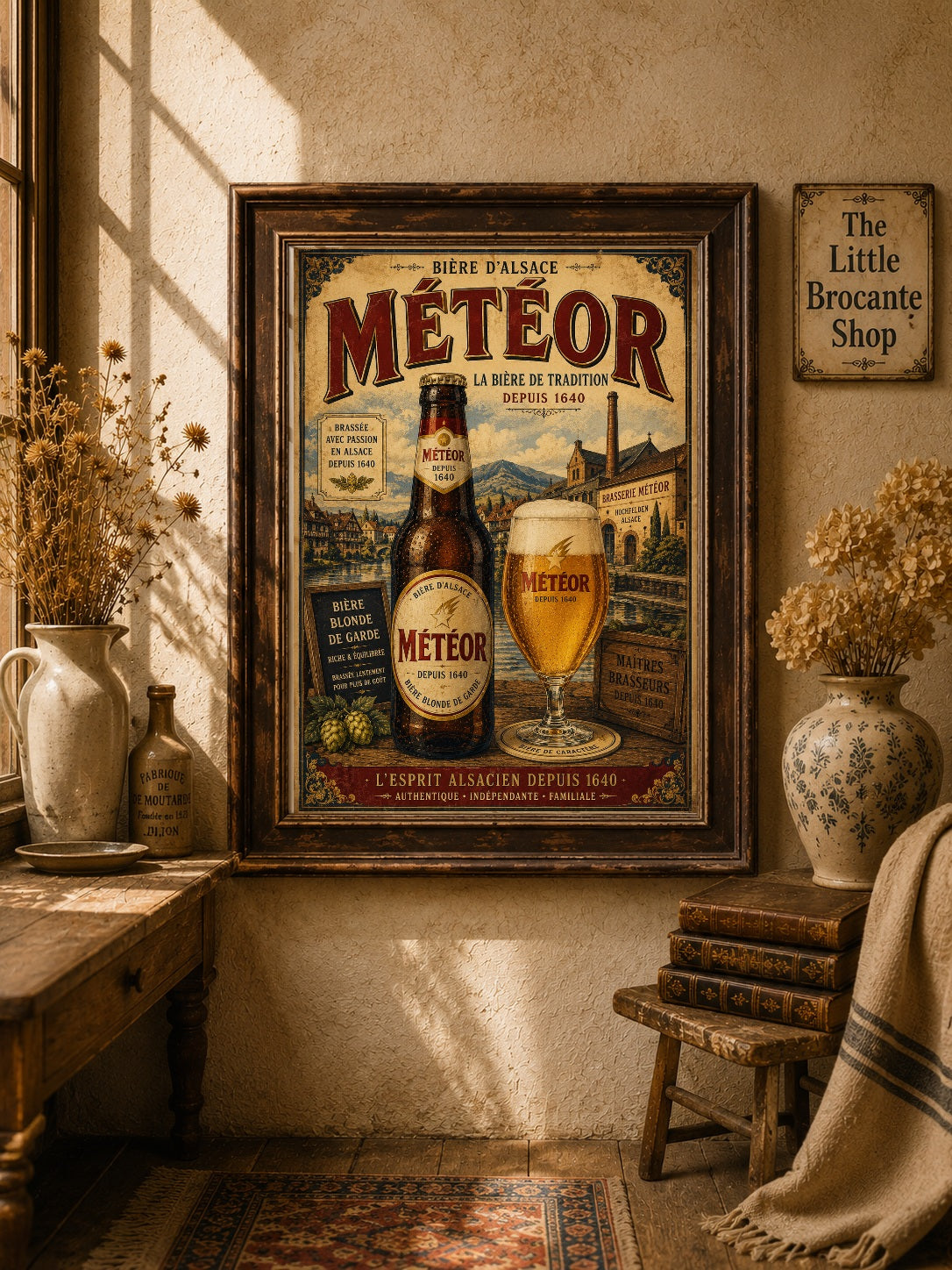 Météor Bière d'Alsace Vintage French Beer Poster | French Brewery Wall Art Print | Available in A4, A3, A2, 50x70cm & A1