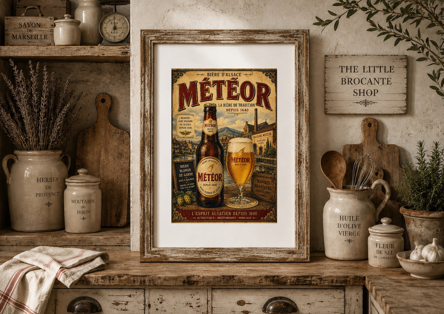 Météor Bière d'Alsace Vintage French Beer Poster | French Brewery Wall Art Print | Available in A4, A3, A2, 50x70cm & A1