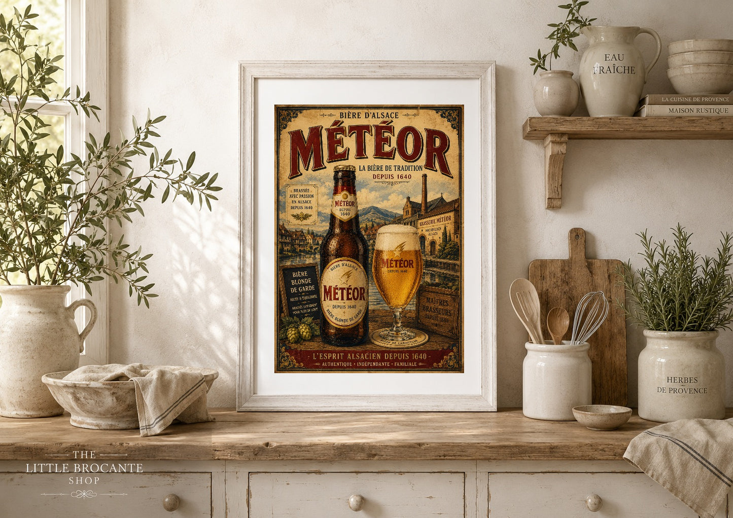 Météor Bière d'Alsace Vintage French Beer Poster | French Brewery Wall Art Print | Available in A4, A3, A2, 50x70cm & A1