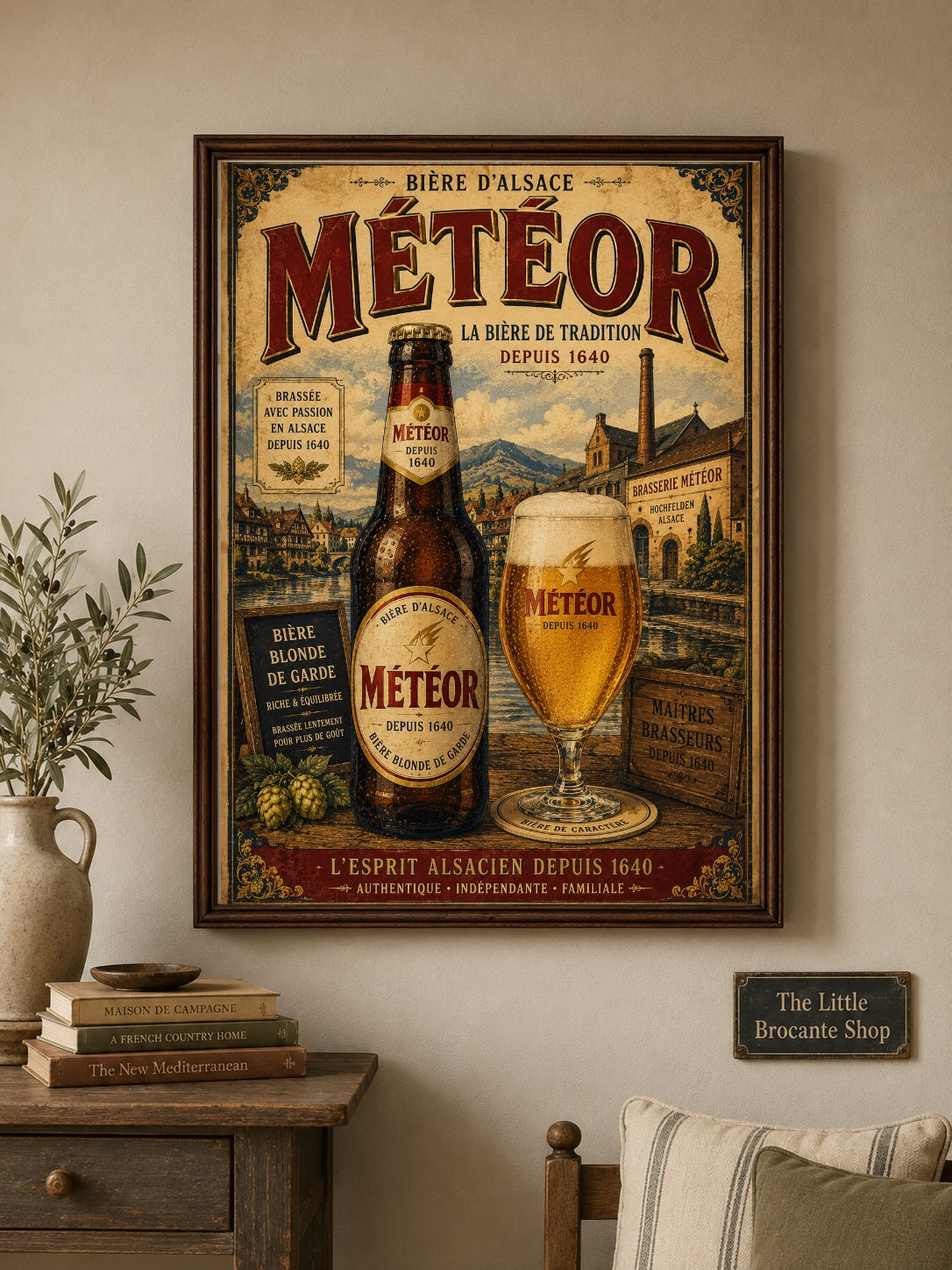 Météor Bière d'Alsace Vintage French Beer Poster | French Brewery Wall Art Print | Available in A4, A3, A2, 50x70cm & A1