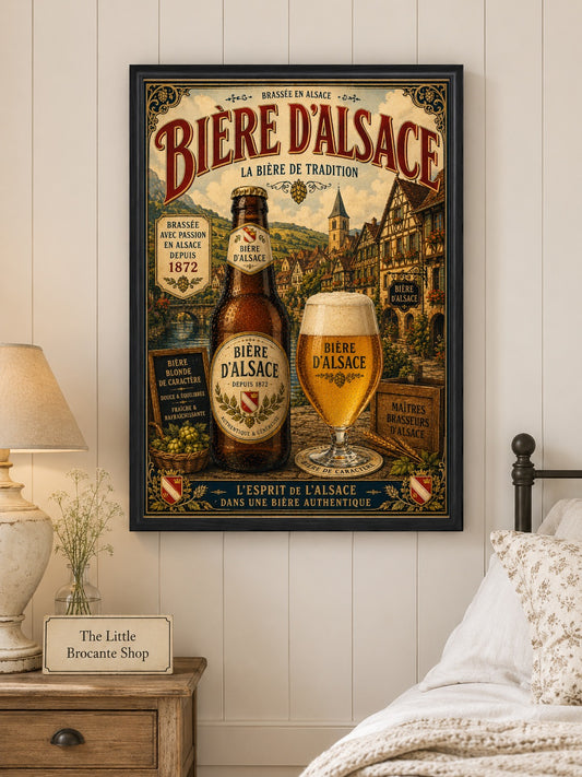 Bière d'Alsace Vintage Beer Print – French Brewery Wall Art