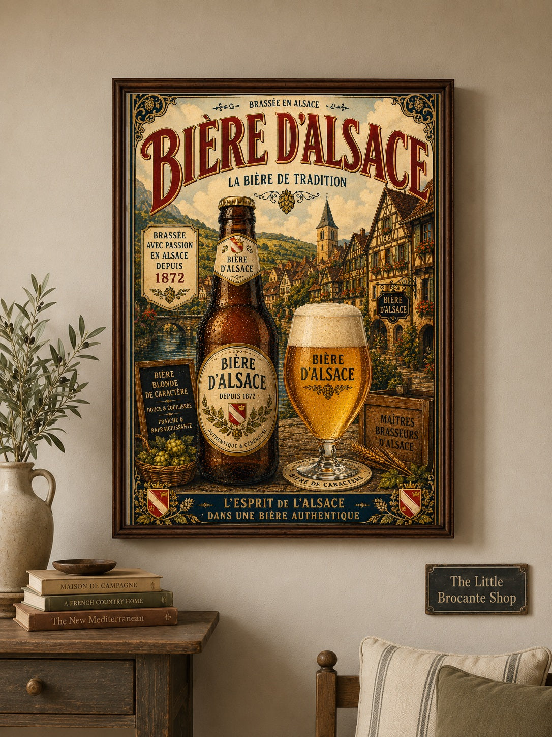 Bière d'Alsace Vintage Beer Poster – French Brewery Wall Art
