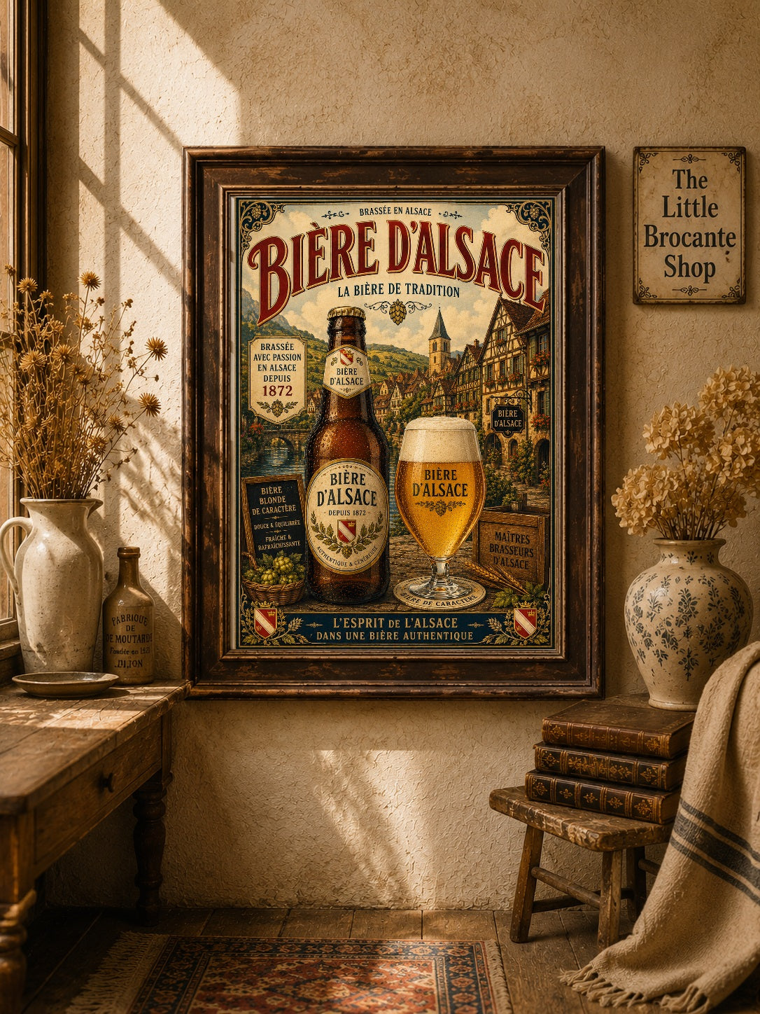 Bière d'Alsace Vintage Beer Poster – French Brewery Wall Art