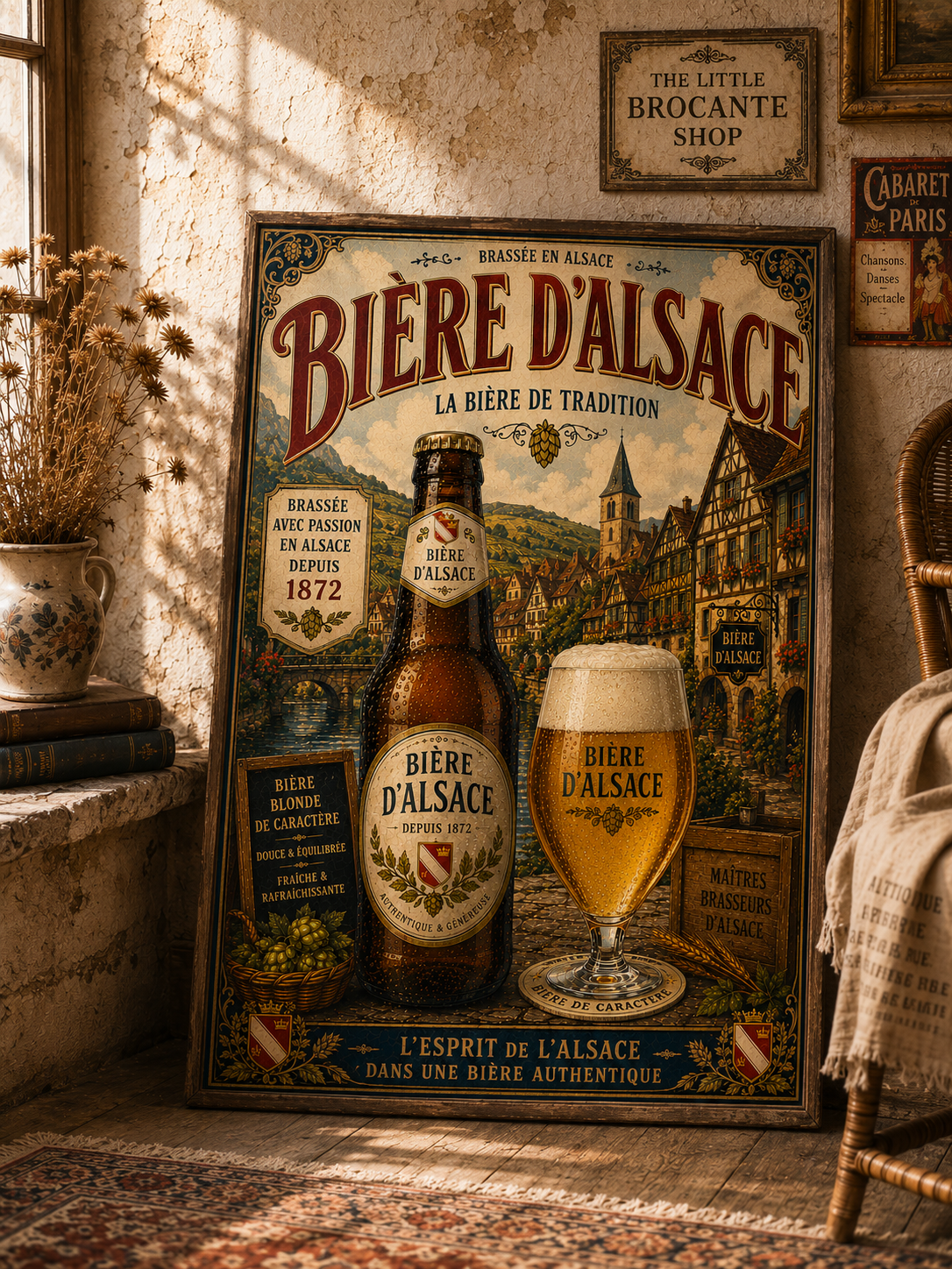 Bière d'Alsace Vintage Beer Poster – French Brewery Wall Art