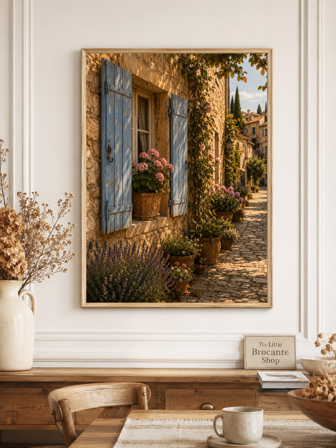 Volet Bleu Print | Blue Shutters of Provence Wall Art | French Village Street | A5, A4, A3, A2 & A1