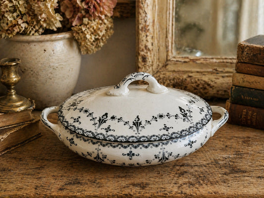 Antique Blue & White Lidded Tureen